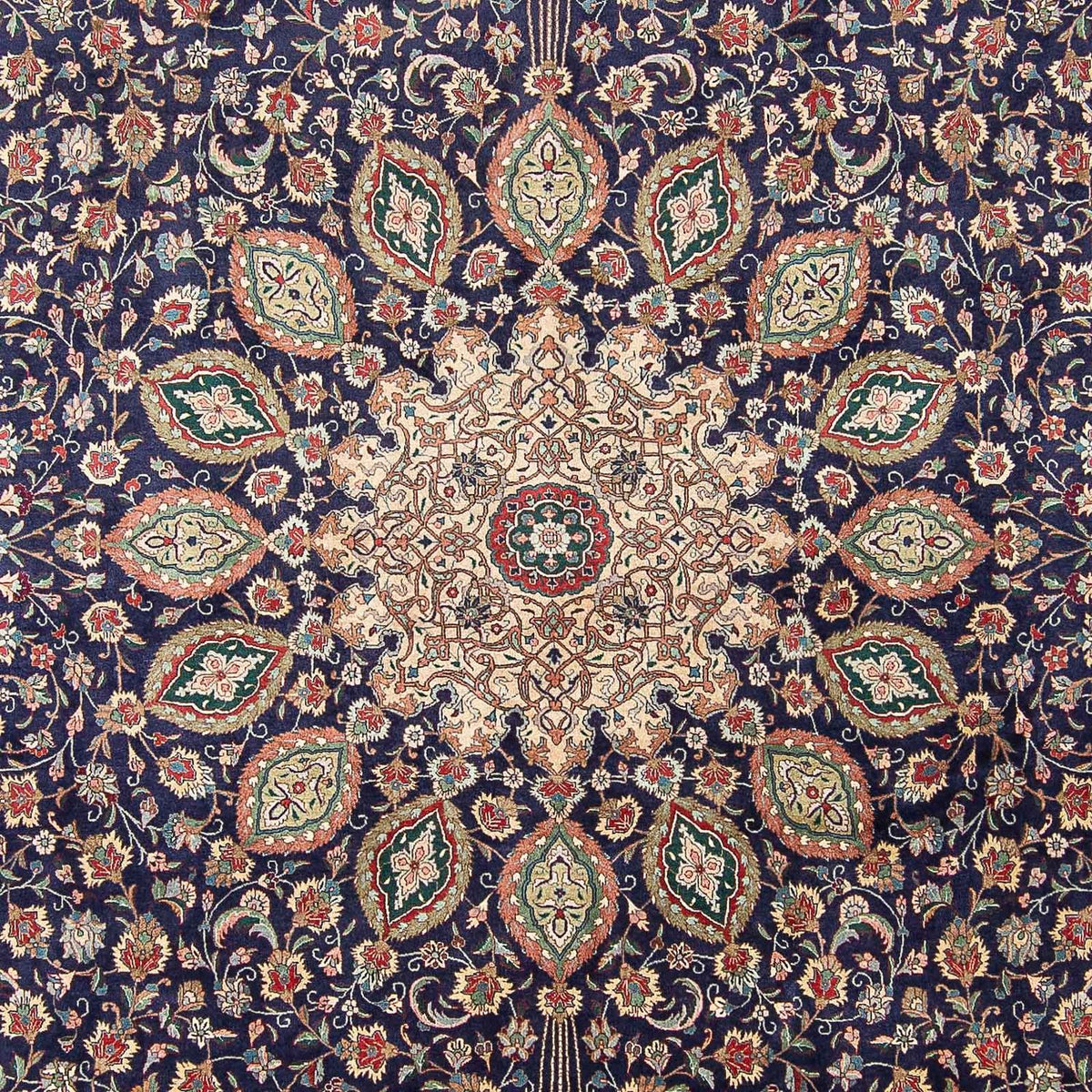 Dywan perski - Tabriz - Królewski - 395 x 289 cm - ciemnoniebieski