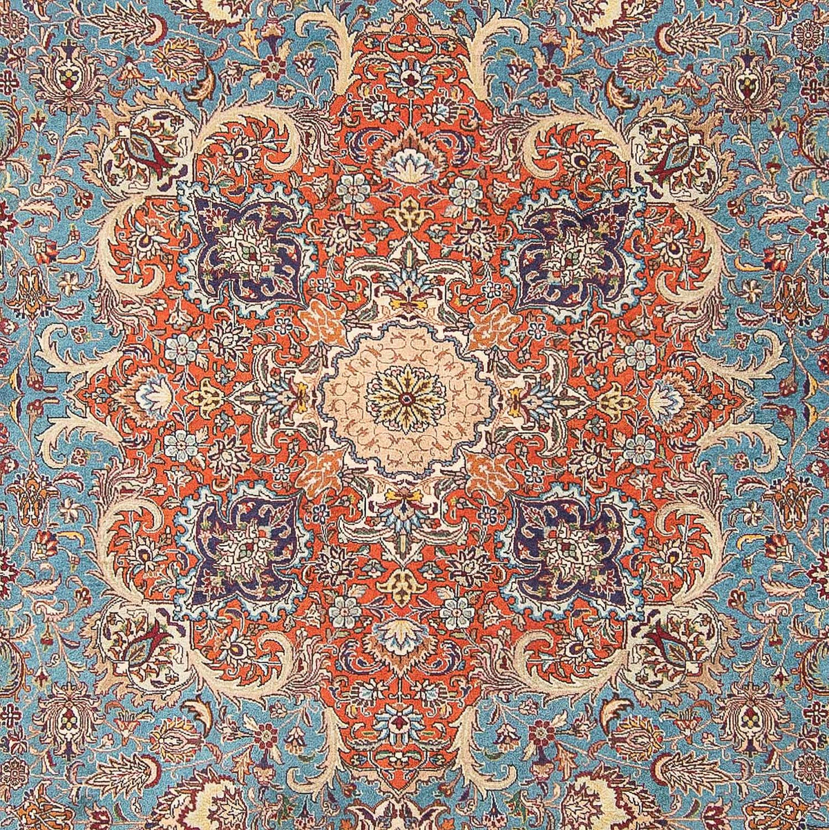 Dywan perski - Tabriz - Królewski - 395 x 304 cm - jasnoniebieski