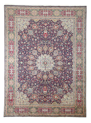 Dywan perski - Tabriz - Królewski - 401 x 300 cm - ciemnoniebieski