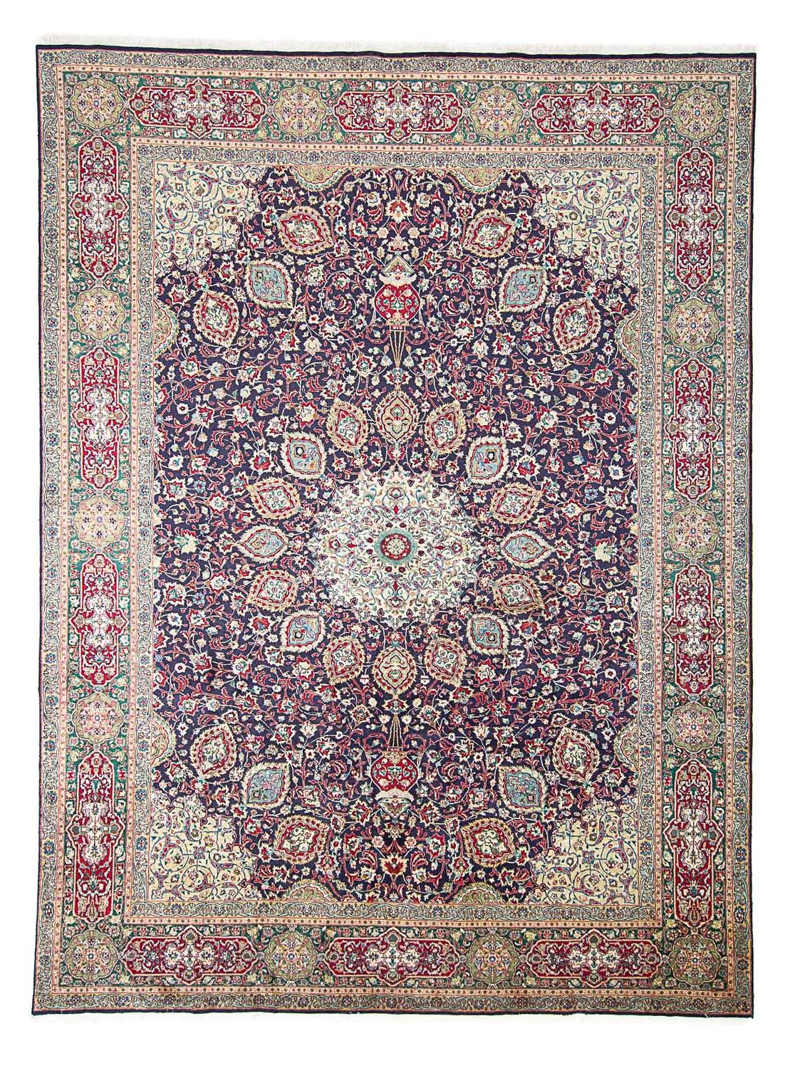 Dywan perski - Tabriz - Królewski - 401 x 300 cm - ciemnoniebieski