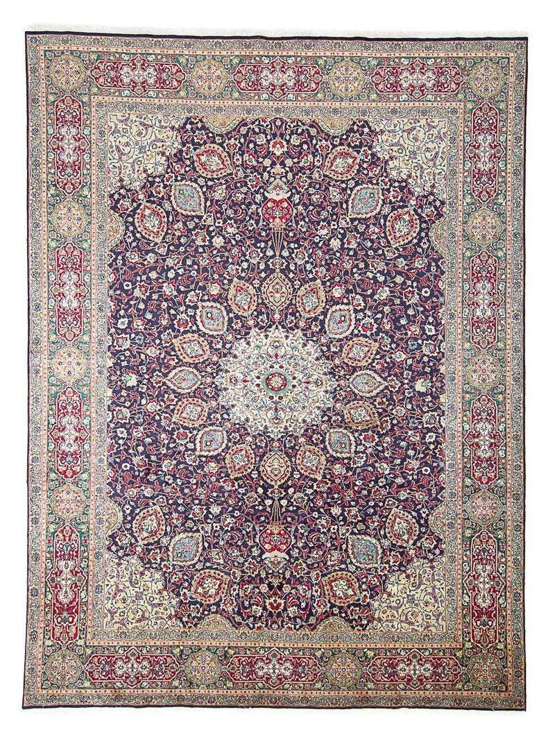 Dywan perski - Tabriz - Królewski - 401 x 300 cm - ciemnoniebieski