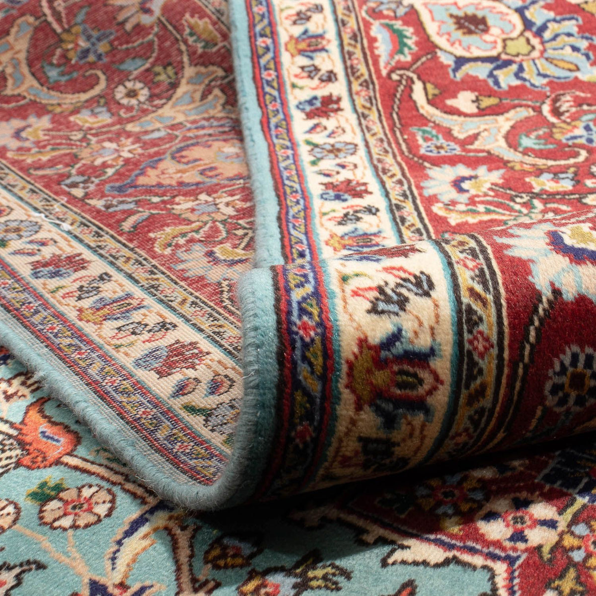 Dywan perski - Tabriz - Królewski - 350 x 248 cm - turkusowy