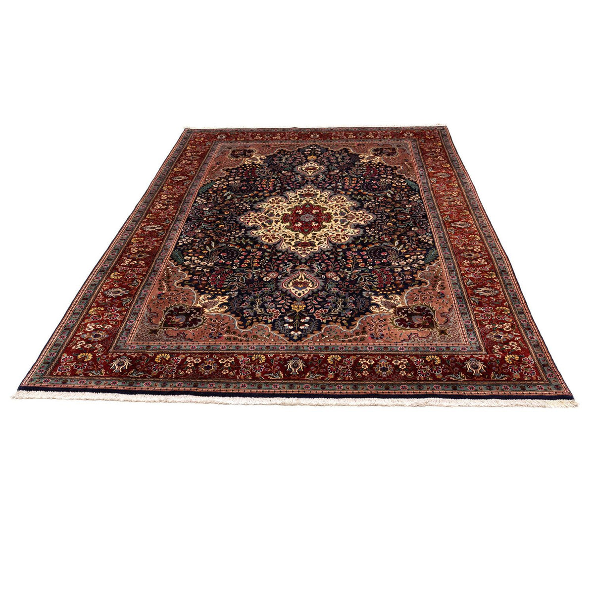 Dywan perski - Tabriz - Królewski - 302 x 201 cm - ciemnoniebieski