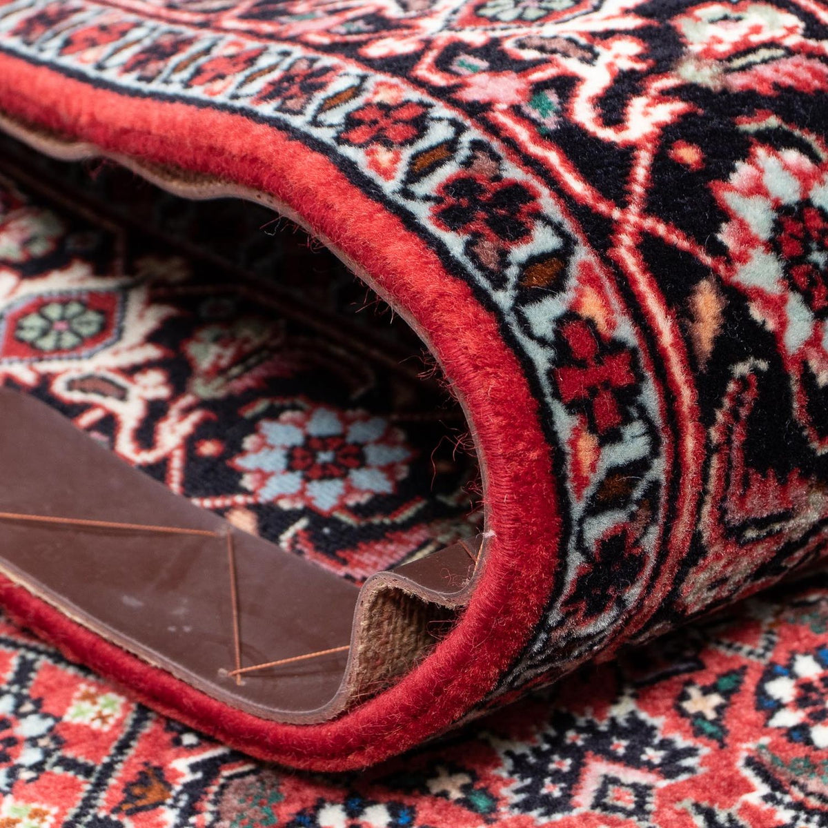 Biegacz Dywan perski - Bijar - 403 x 86 cm - ciemna czerwień