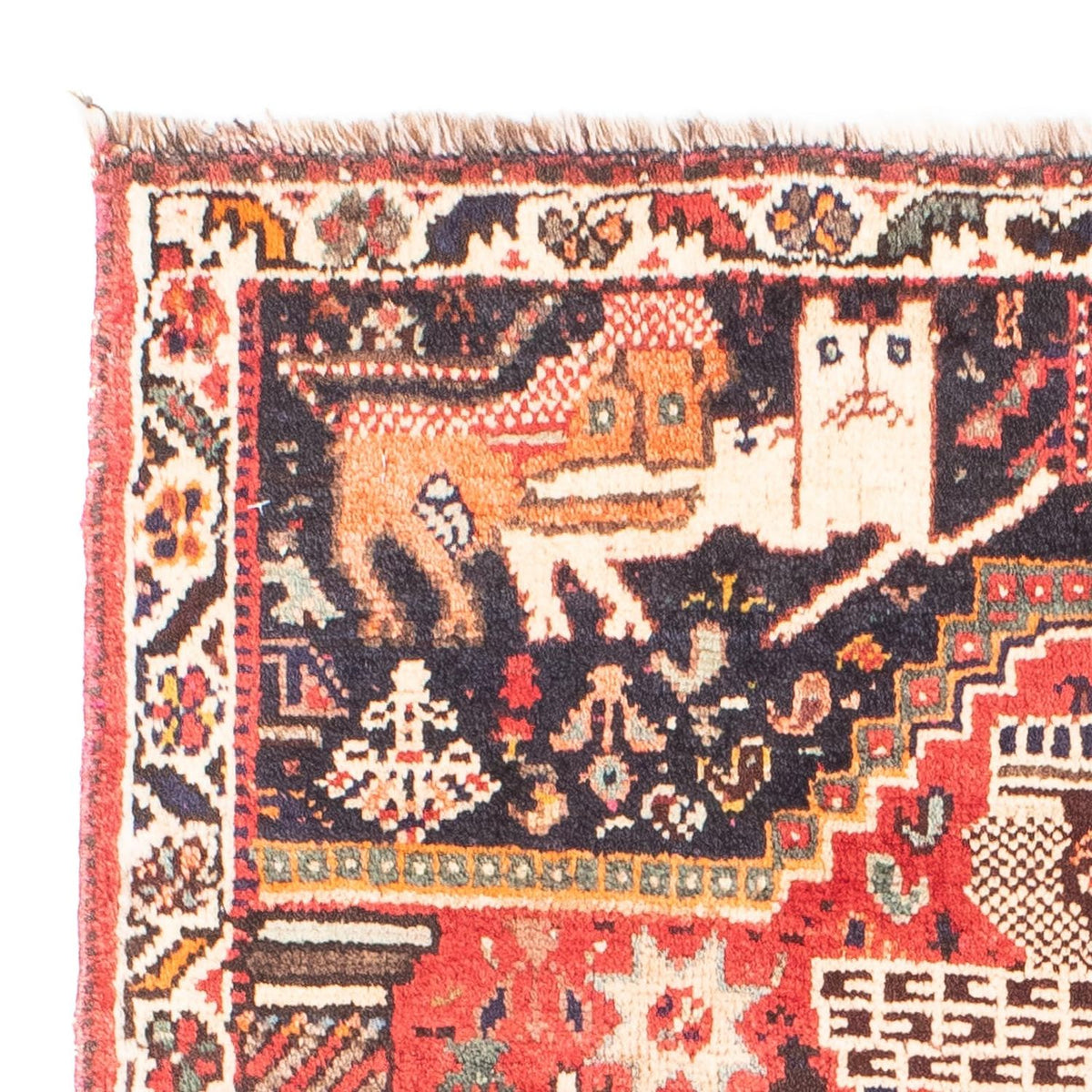 Perski dywan - Nomadyczny - 137 x 83 cm - czerwony