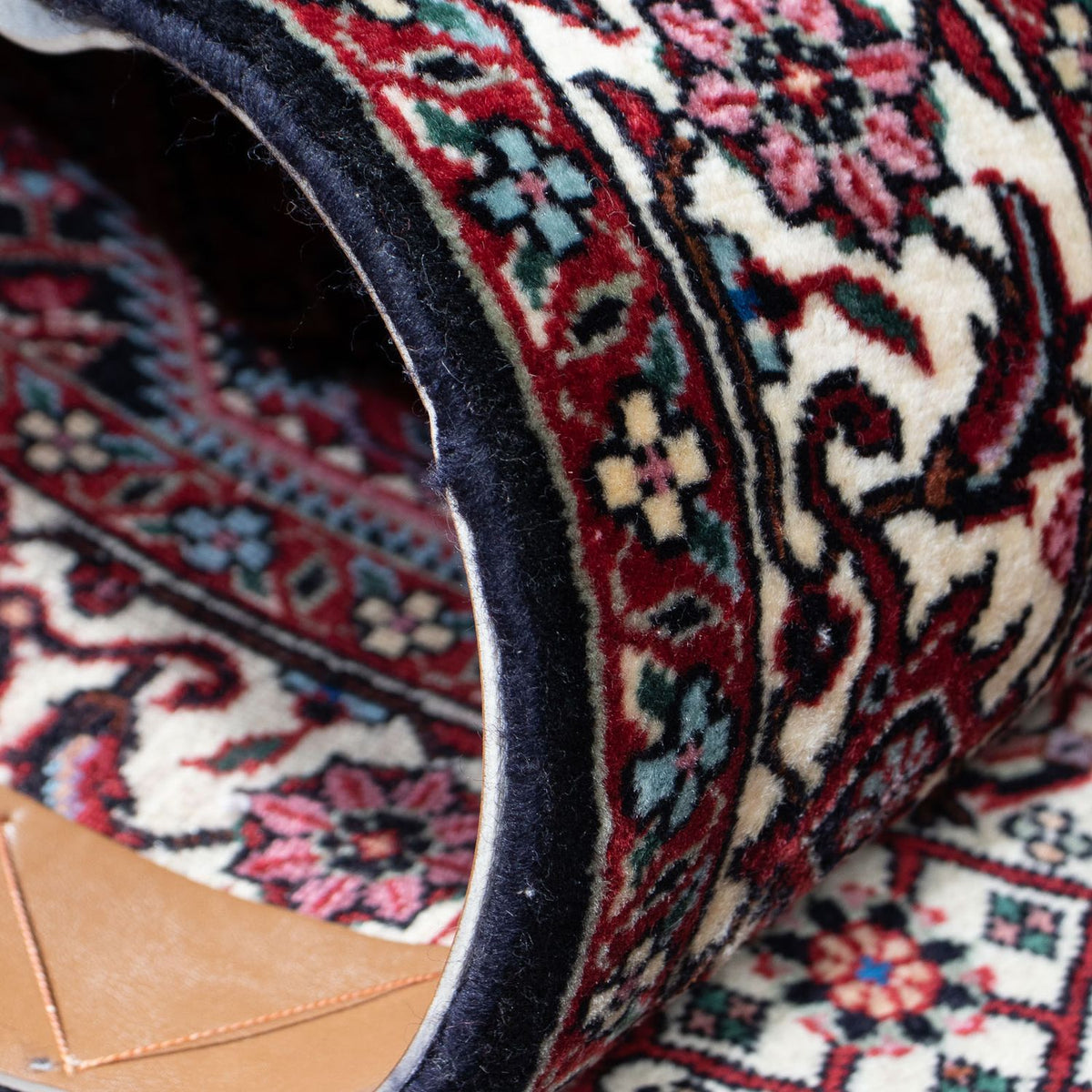 Biegacz Dywan perski - Bijar - 208 x 75 cm - ciemnoniebieski