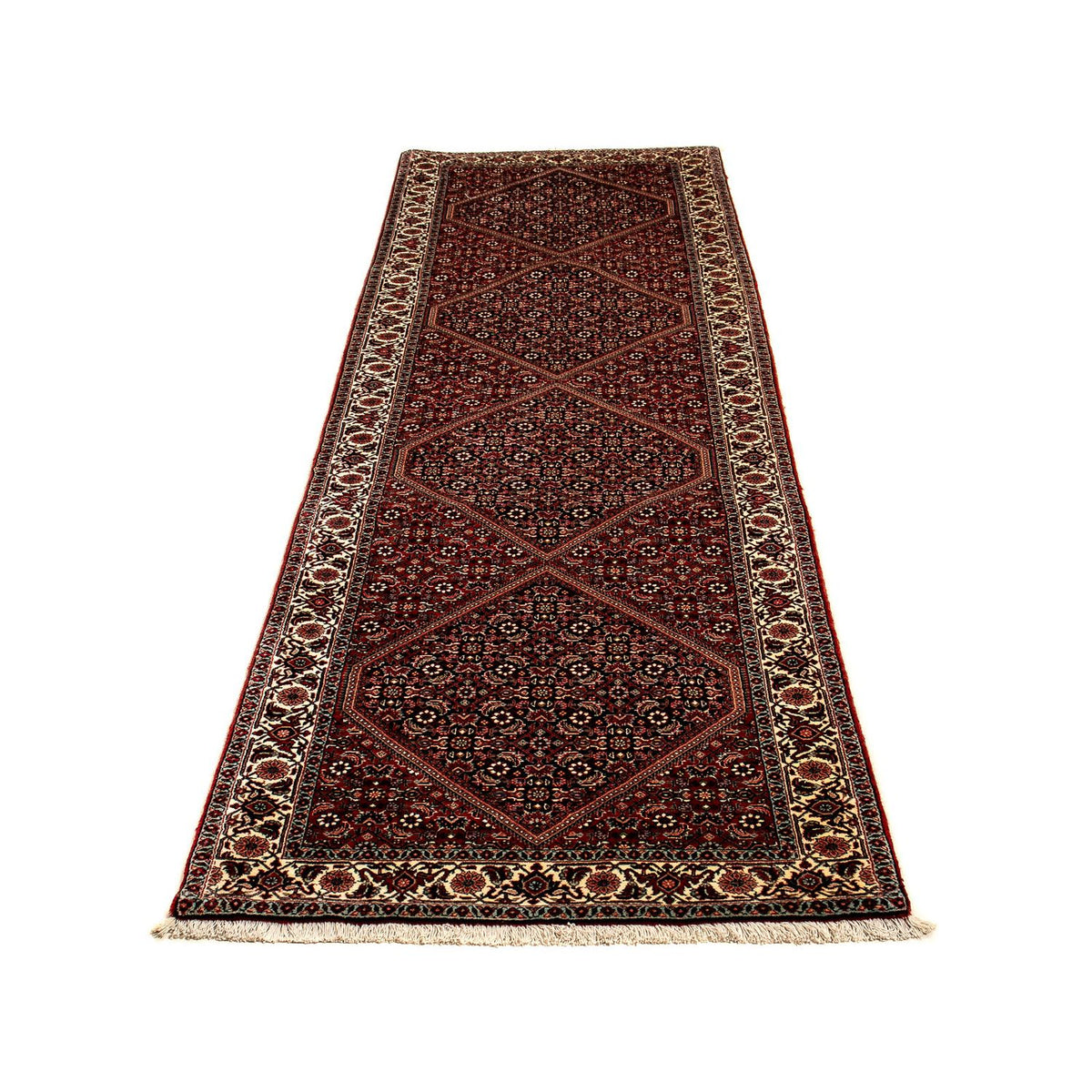 Biegacz Dywan perski - Bijar - 313 x 81 cm - wielokolorowy