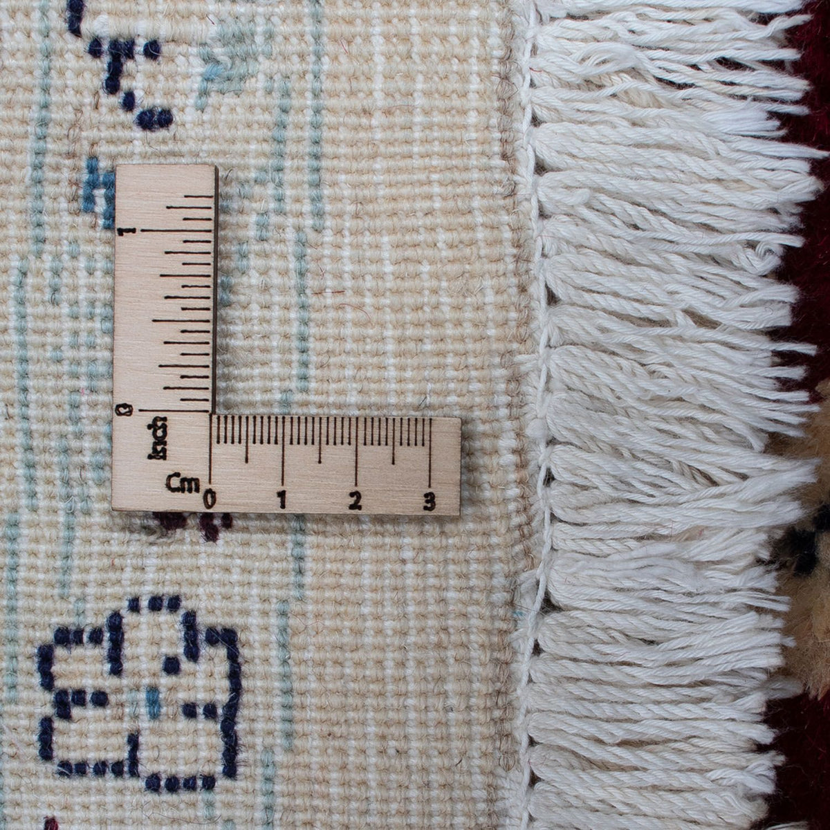 Dywan perski - Nain okrągły  - 242 x 242 cm - ciemna czerwień