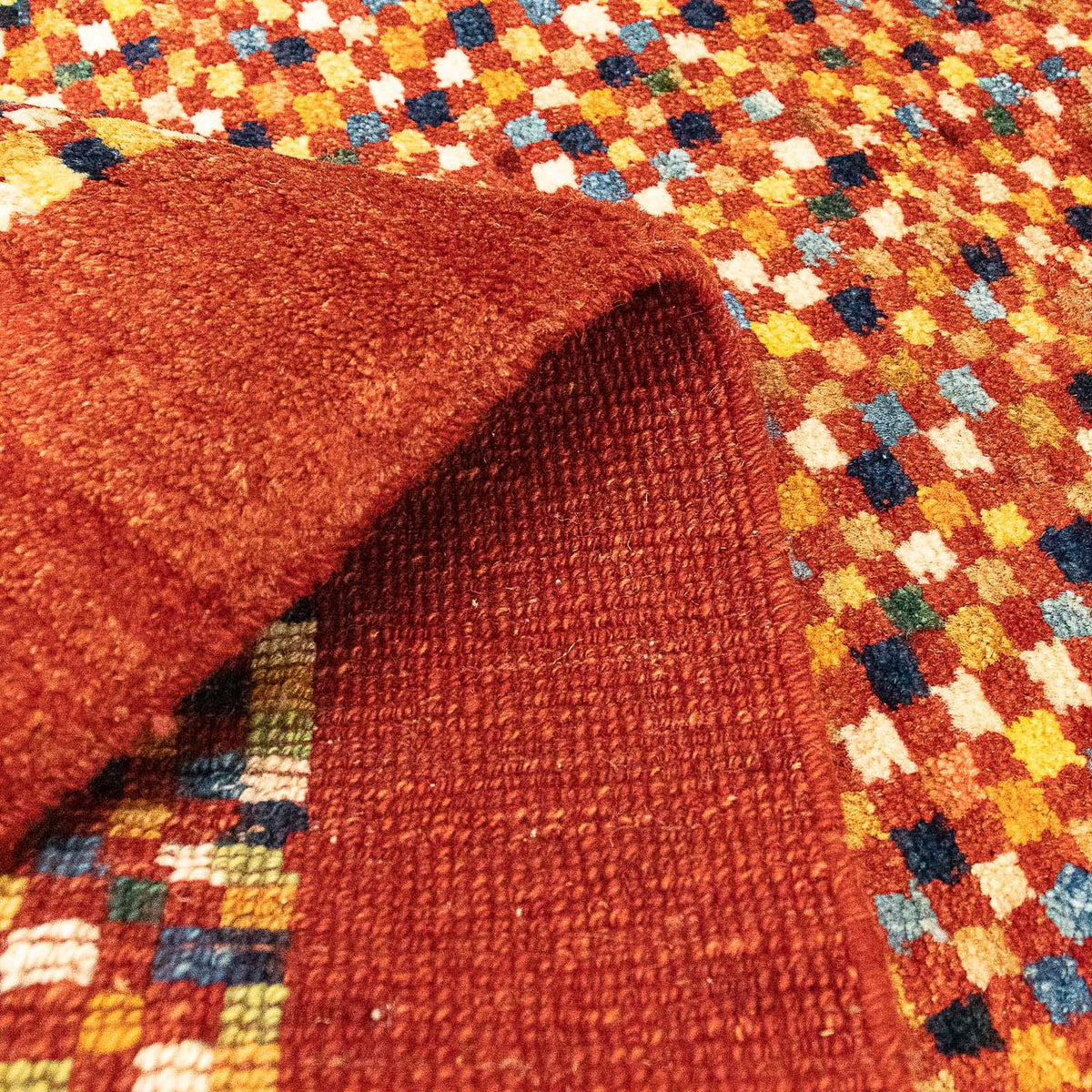 Dywan Gabbeh - perski - 135 x 72 cm - ciemna czerwień