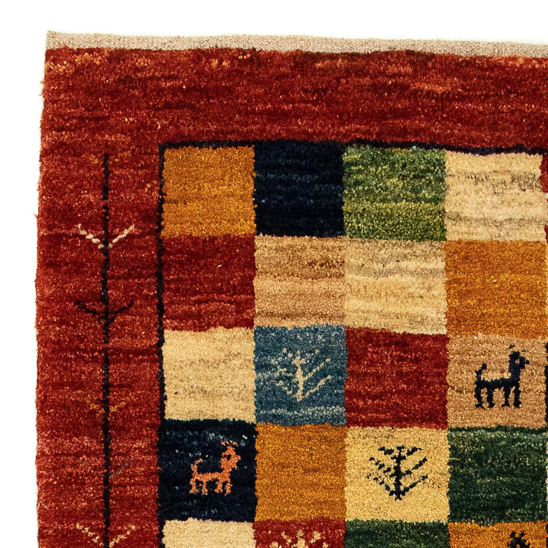 Dywan Gabbeh - perski - 136 x 72 cm - ciemna czerwień