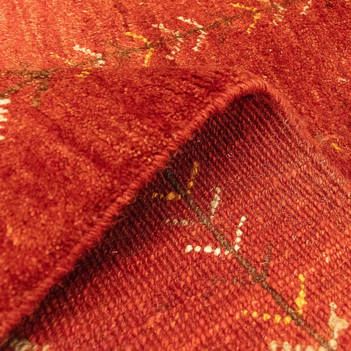 Dywan Gabbeh - perski - 137 x 75 cm - ciemna czerwień