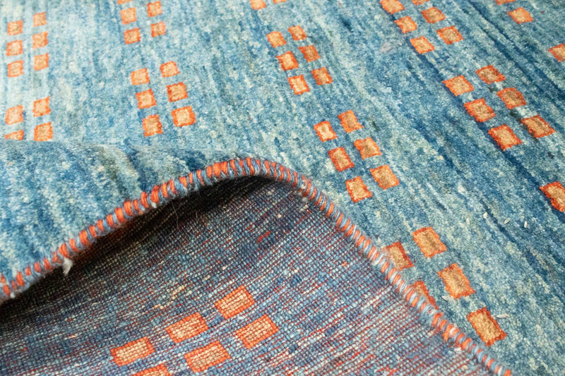 Biegacz Dywan Gabbeh - Loribaft Perski - 188 x 86 cm - niebieski