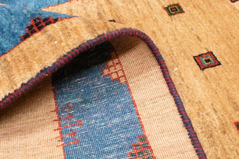 Biegacz Dywan Gabbeh - Loribaft Perski - 300 x 85 cm - jasnobrązowy