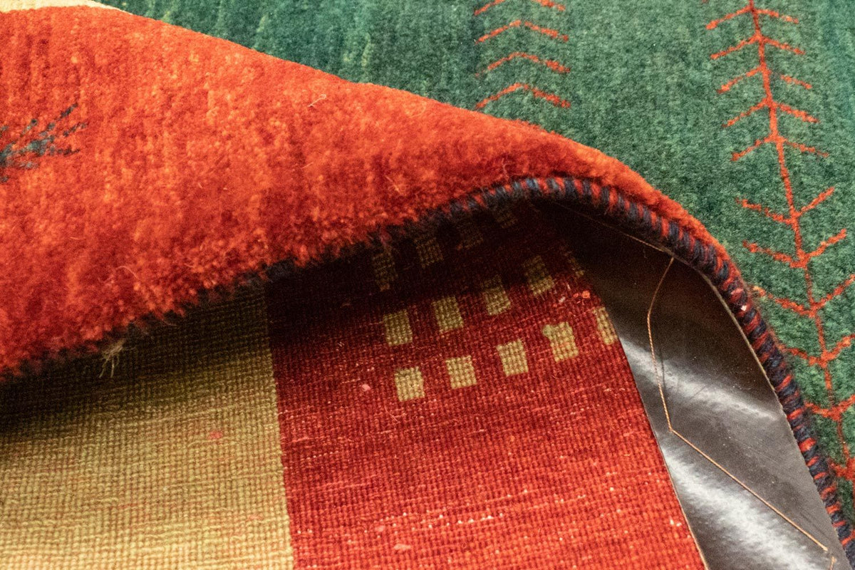 Dywan Gabbeh - Loribaft Perski - 181 x 127 cm - zielona