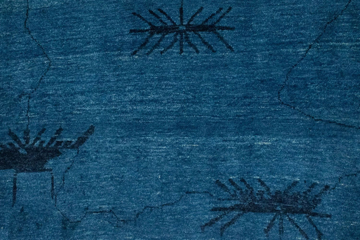 Dywan Gabbeh - Loribaft Perski - 150 x 102 cm - ciemnoniebieski