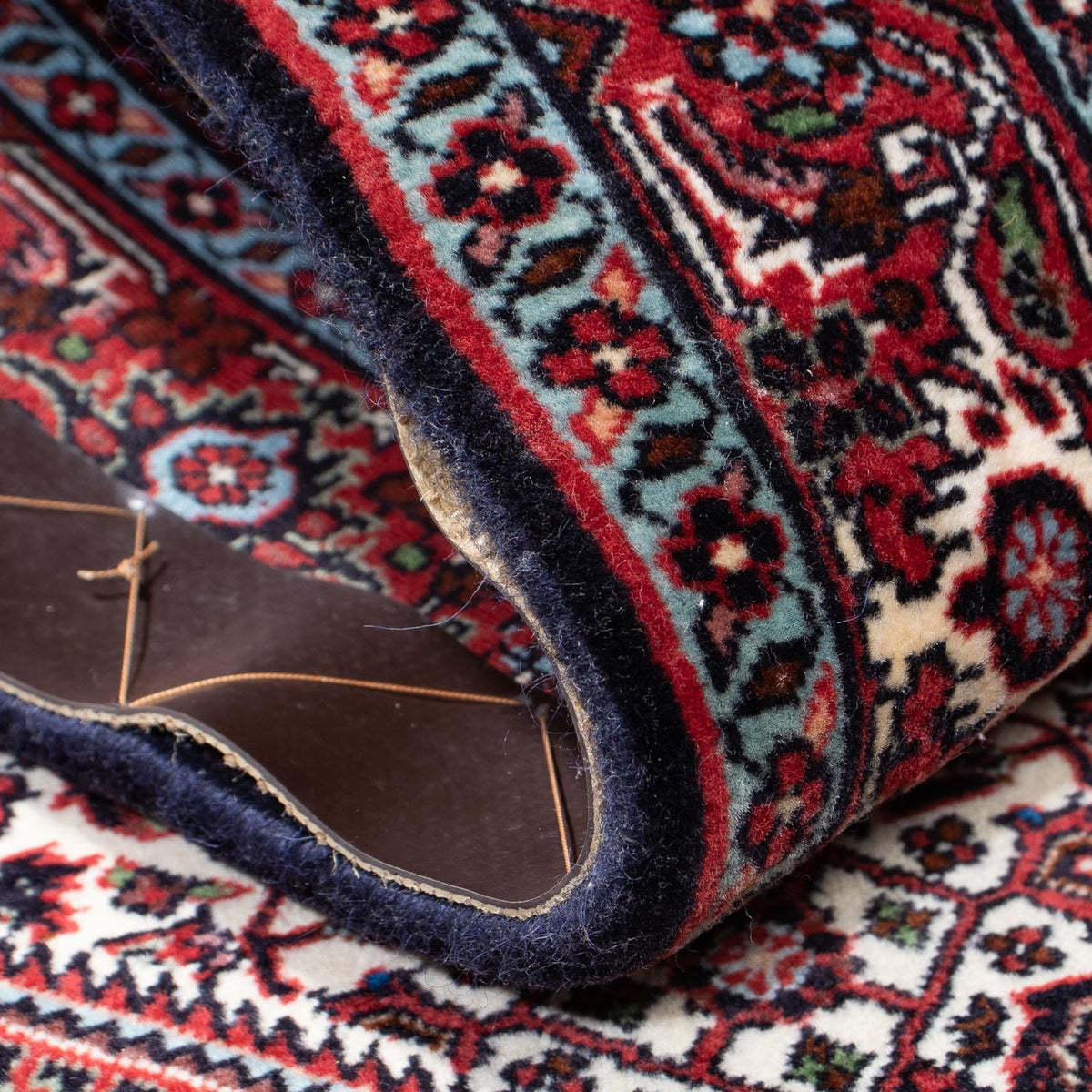 Biegacz Dywan perski - Bijar - 194 x 79 cm - ciemnoniebieski