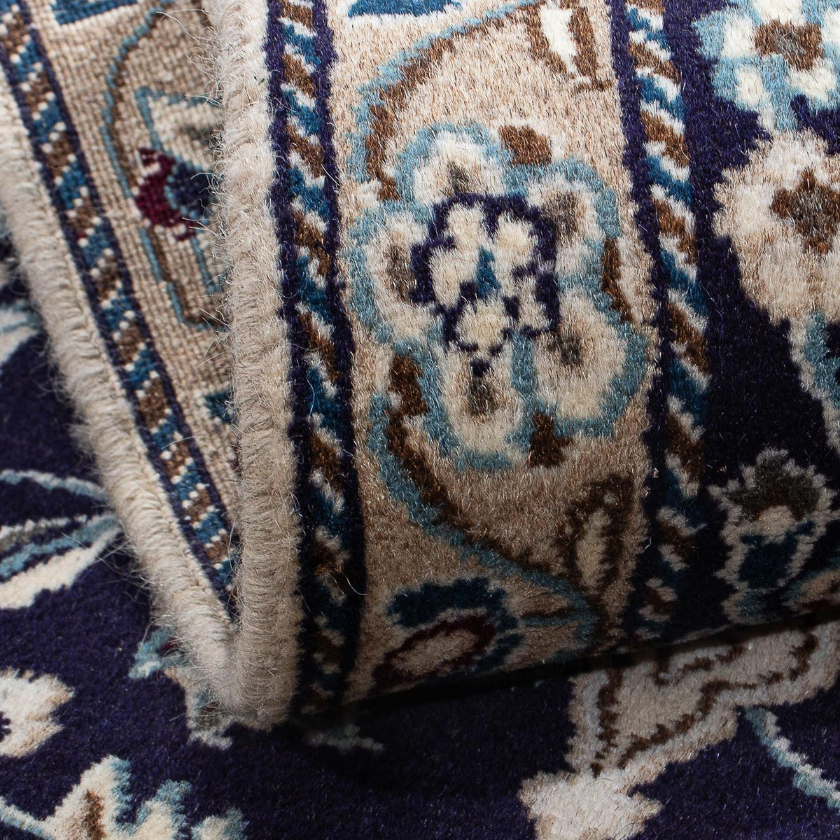 Dywan perski - Nain - 134 x 88 cm - ciemnoniebieski