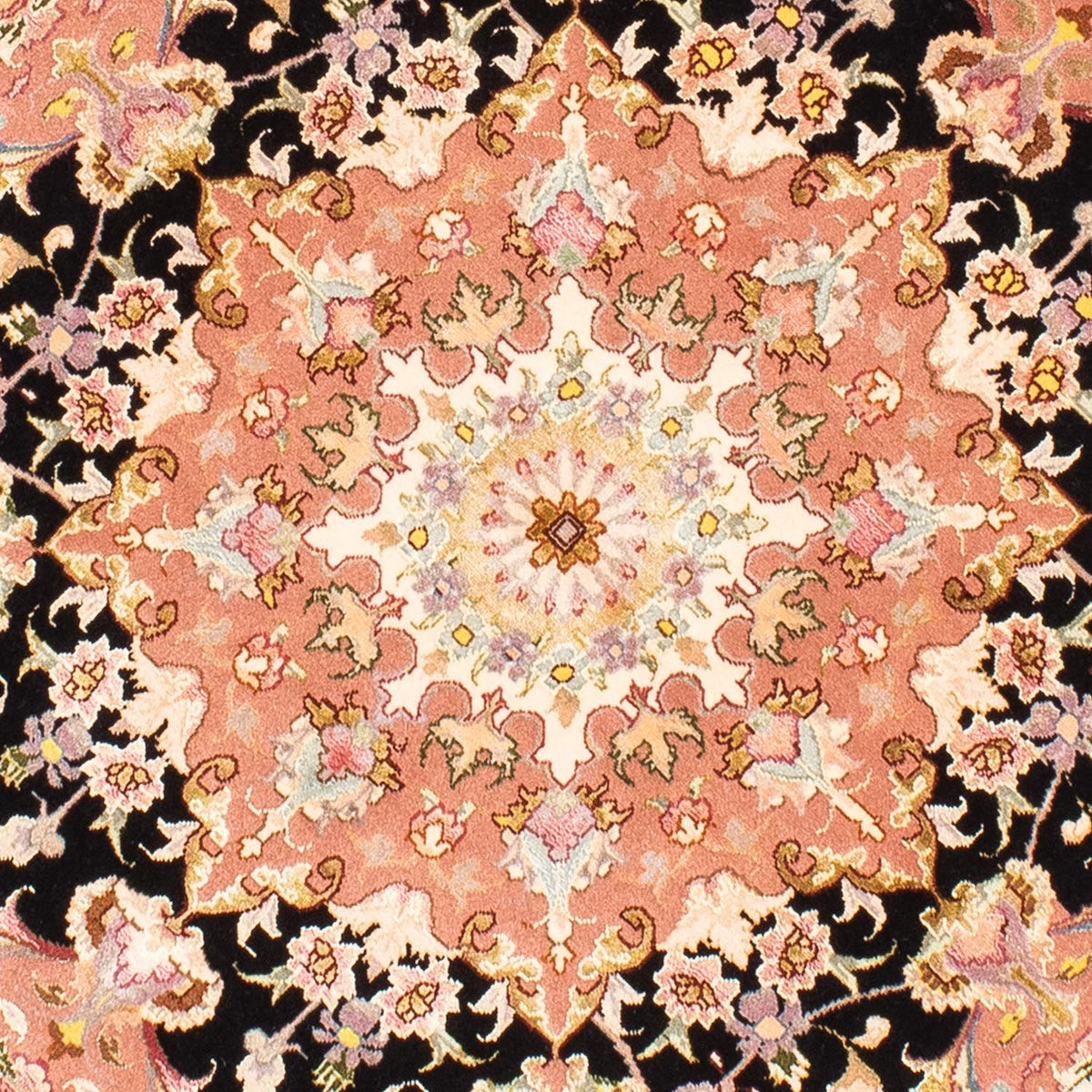 Dywan perski - Tabriz - Królewski okrągły  - 153 x 153 cm - ciemnoniebieski