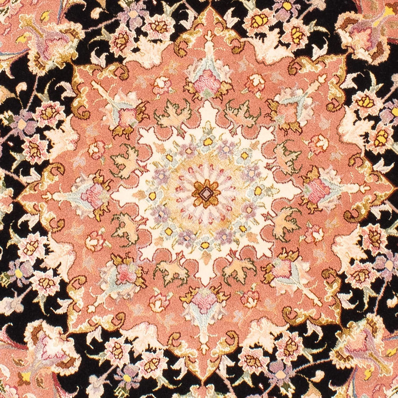 Dywan perski - Tabriz - Królewski okrągły  - 153 x 153 cm - ciemnoniebieski