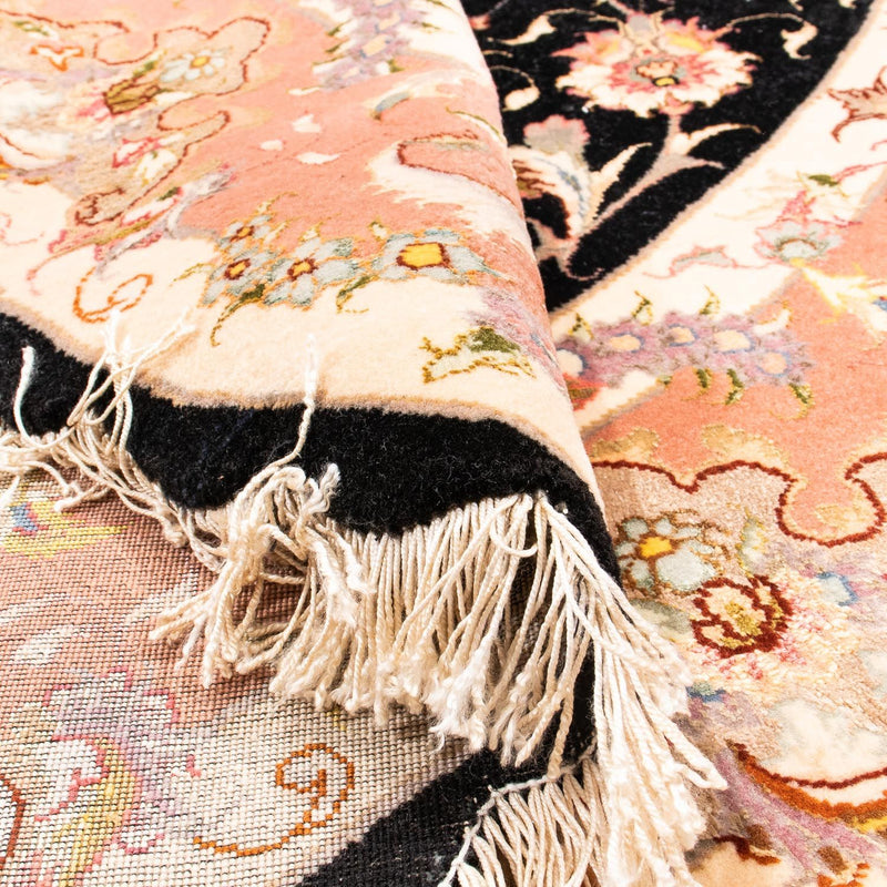 Dywan perski - Tabriz - Królewski okrągły  - 153 x 153 cm - ciemnoniebieski