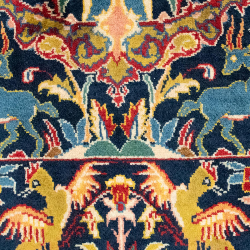 Dywan perski - Ghom - 217 x 134 cm - ciemnoniebieski