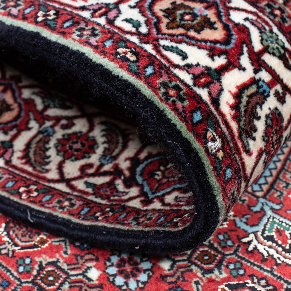 Biegacz Dywan perski - Bijar - 202 x 98 cm - ciemnoniebieski