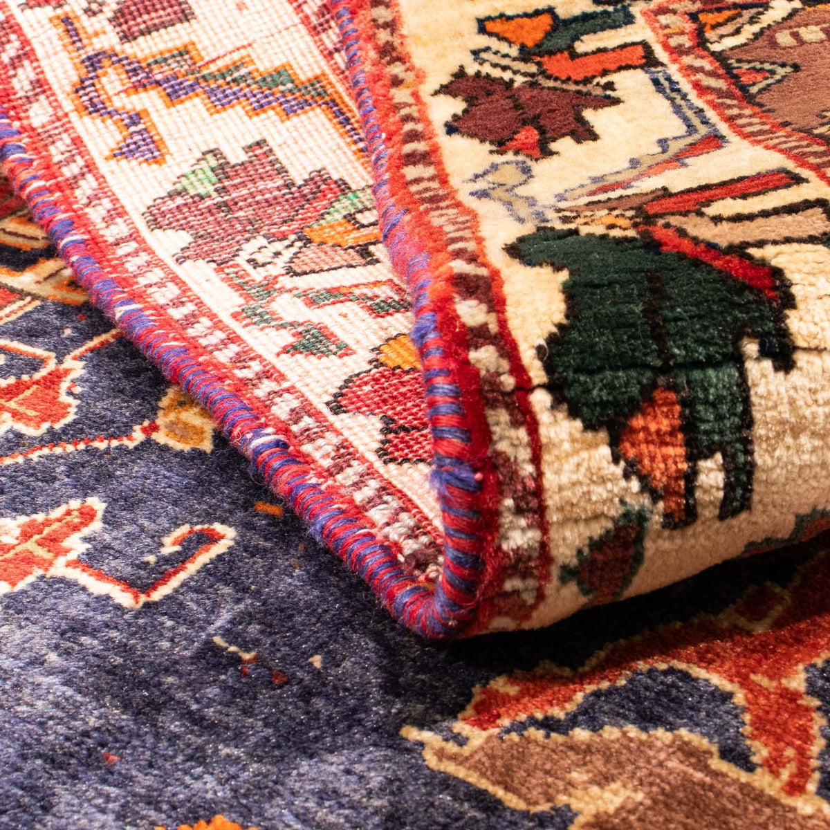 Perski dywan - Nomadyczny - 170 x 117 cm - ciemnoniebieski