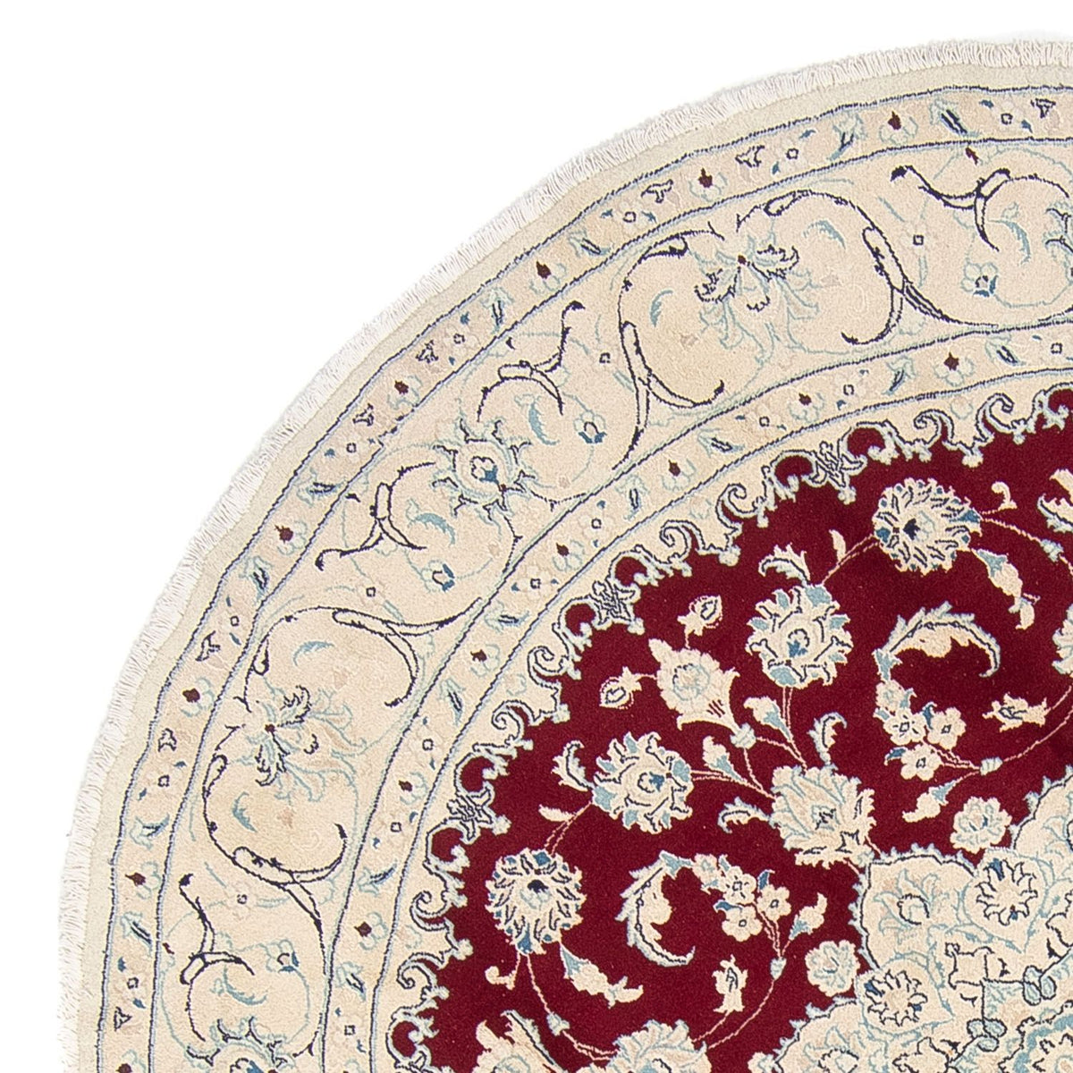 Dywan perski - Nain okrągły  - 245 x 245 cm - ciemna czerwień