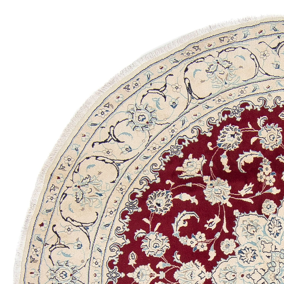 Dywan perski - Nain okrągły  - 245 x 245 cm - ciemna czerwień