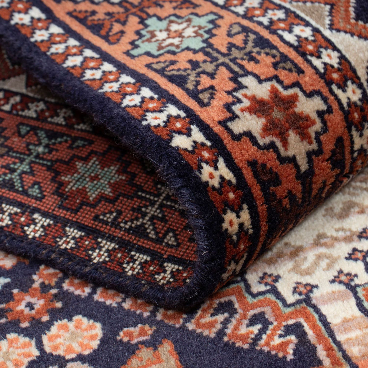 Biegacz Perski dywan - Nomadyczny - 193 x 83 cm - ciemnoniebieski