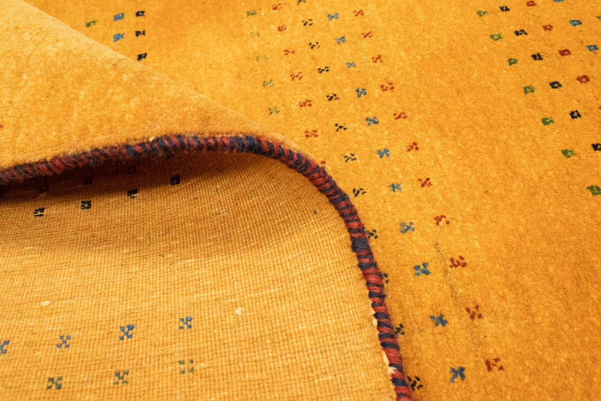 Biegacz Dywan Gabbeh - Loribaft Perski - 197 x 83 cm - złoto