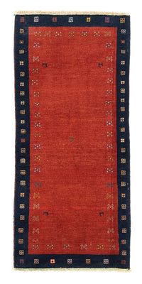 Biegacz Dywan Gabbeh - Loribaft Perski - 190 x 85 cm - czerwony
