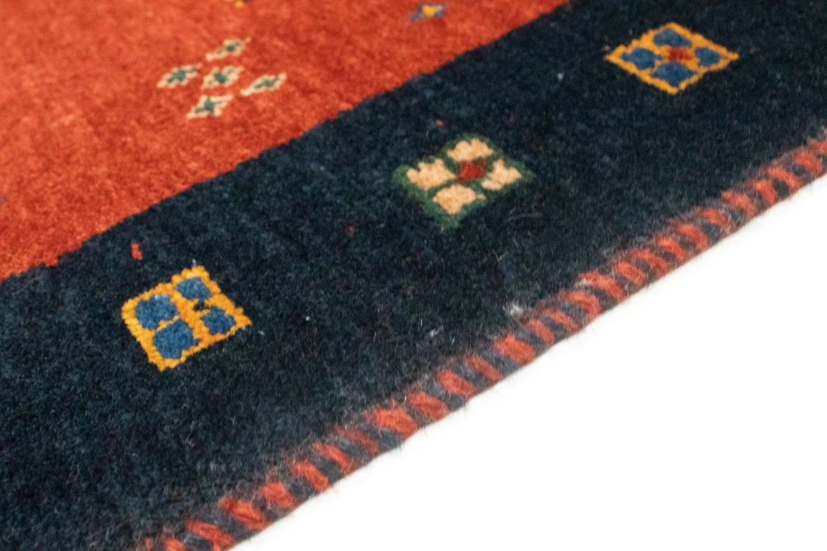 Biegacz Dywan Gabbeh - Loribaft Perski - 190 x 85 cm - czerwony