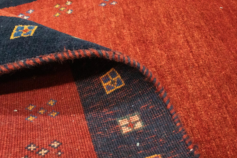 Biegacz Dywan Gabbeh - Loribaft Perski - 190 x 85 cm - czerwony