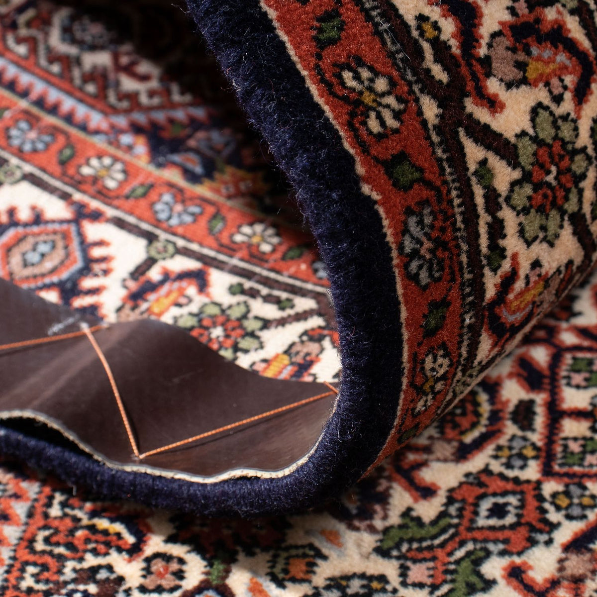 Biegacz Dywan perski - Bijar - 291 x 70 cm - ciemnoniebieski