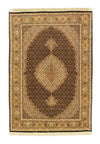 Tabriz Dywan 99x147cm - Dywan perski - Prostokątny / Czarny / 99 x 147 cm Prostokątny