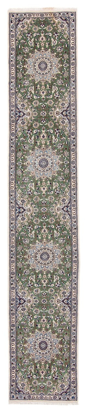 Biegacz Dywan perski - Nain - Królewski - 410 x 62 cm - zielona
