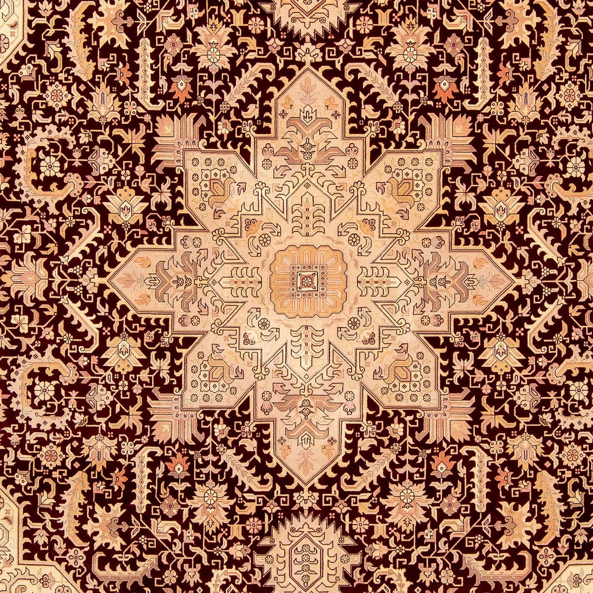 Dywan perski - Tabriz - Królewski - 356 x 250 cm - jasnobrązowy