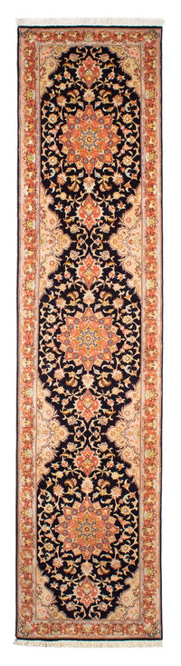Biegacz Dywan perski - Tabriz - Królewski - 295 x 68 cm - ciemnoniebieski