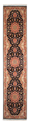 Biegacz Dywan perski - Tabriz - Królewski - 303 x 68 cm - ciemnoniebieski