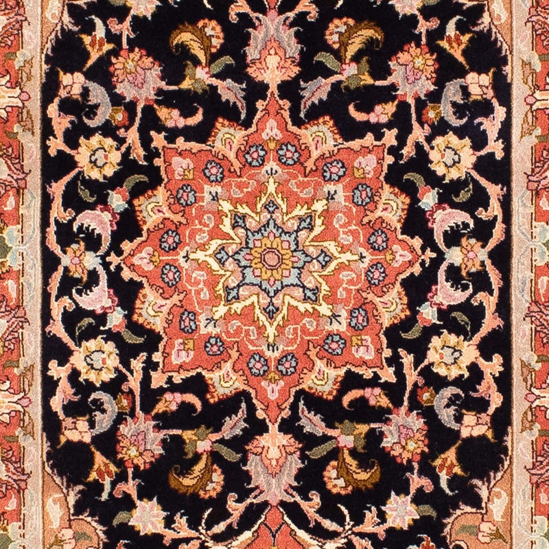 Biegacz Dywan perski - Tabriz - Królewski - 303 x 68 cm - ciemnoniebieski