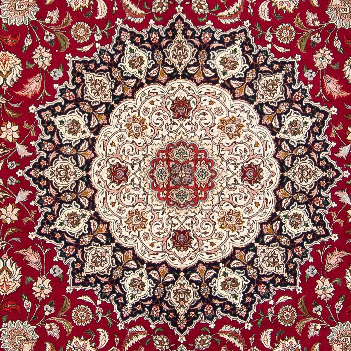 Dywan perski - Tabriz - Królewski kwadratowy  - 306 x 302 cm - ciemna czerwień