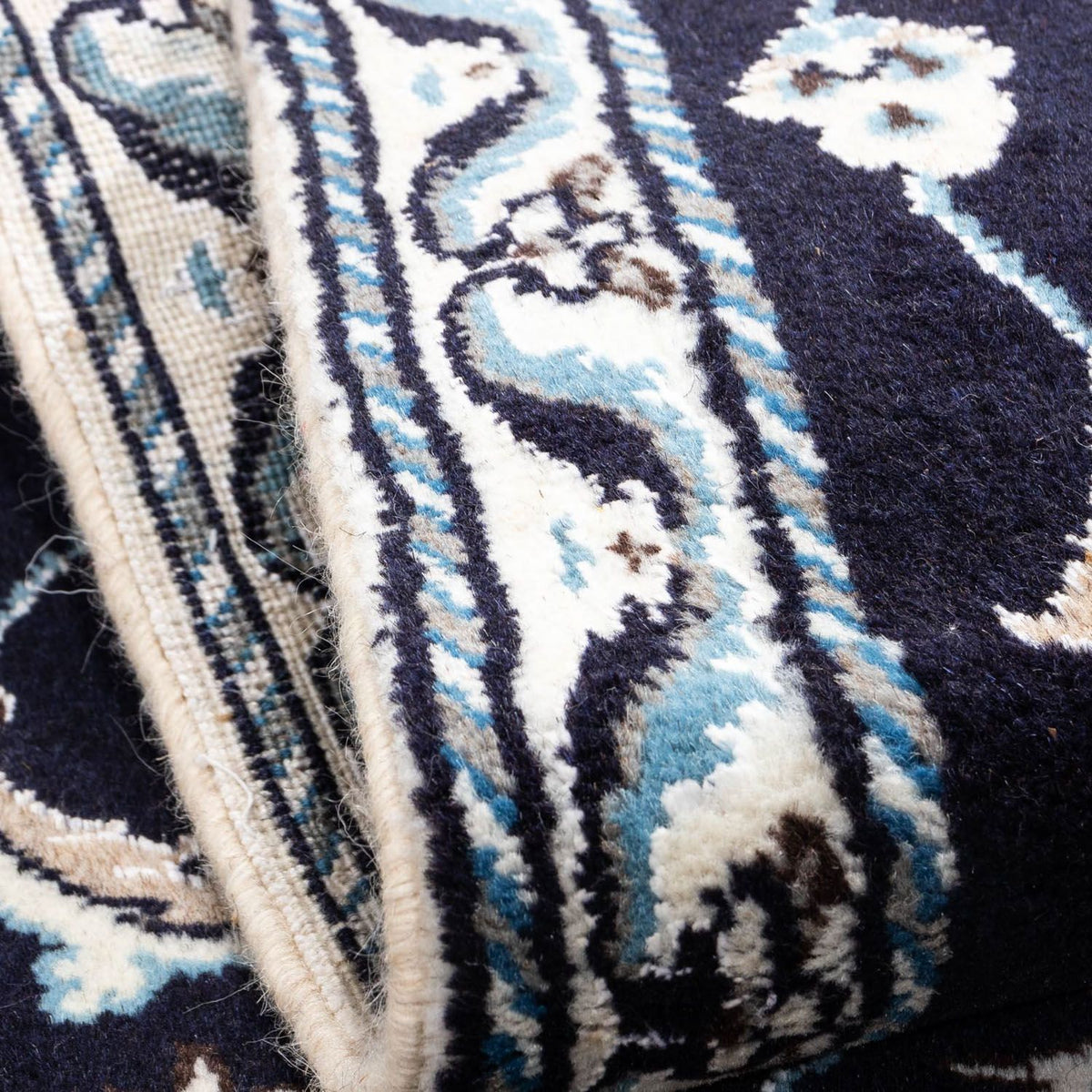 Dywan perski - Nain - 142 x 62 cm - ciemnoniebieski