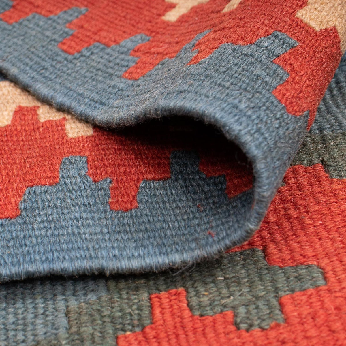 Dywan Kelim - Orientalny - 170 x 117 cm - niebieski