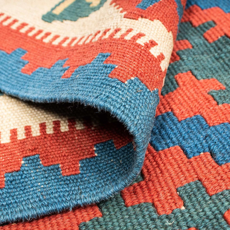 Dywan Kelim - Orientalny - 185 x 112 cm - niebieski