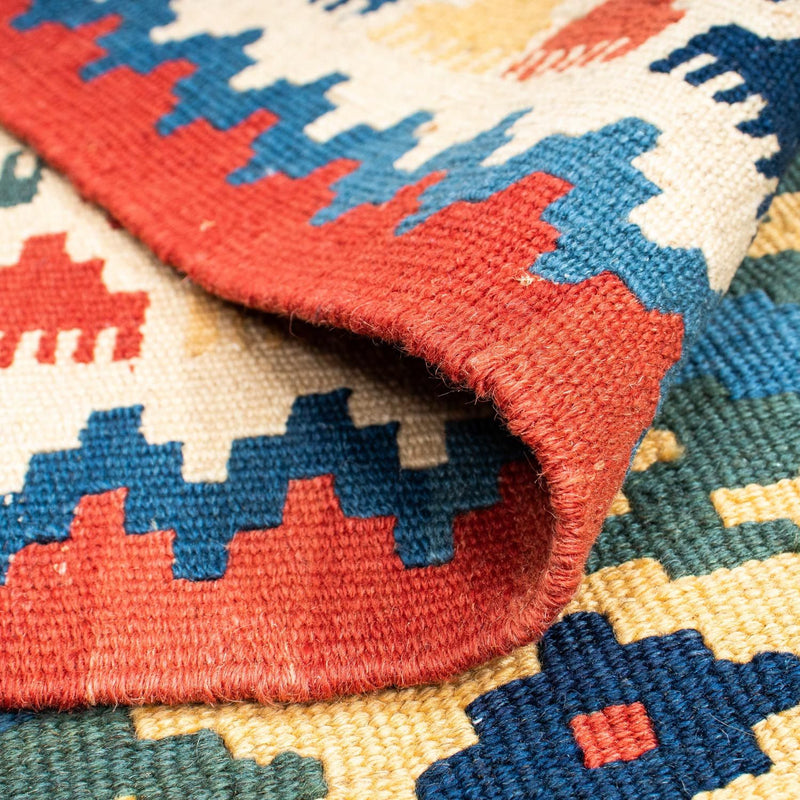 Dywan Kelim - Orientalny - 182 x 122 cm - niebieski