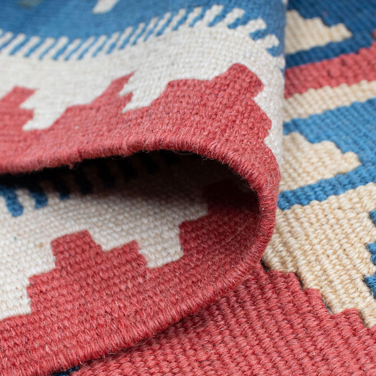 Dywan Kelim - Orientalny - 167 x 113 cm - niebieski