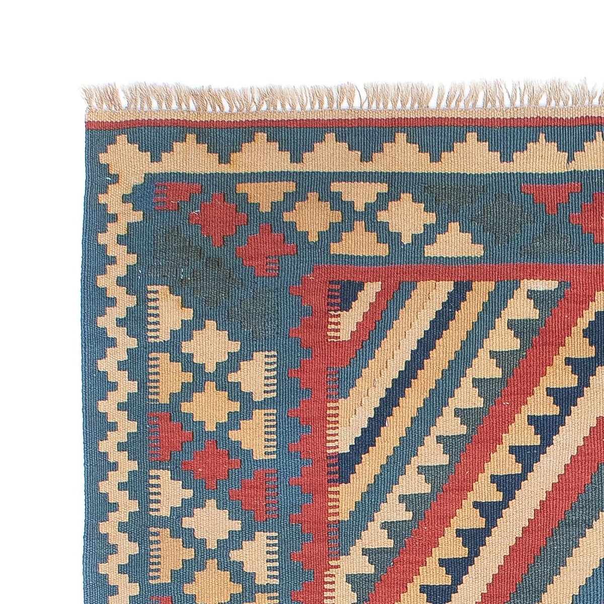 Dywan Kelim - Orientalny - 155 x 117 cm - niebieski