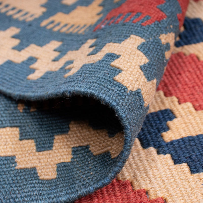 Dywan Kelim - Orientalny - 155 x 117 cm - niebieski