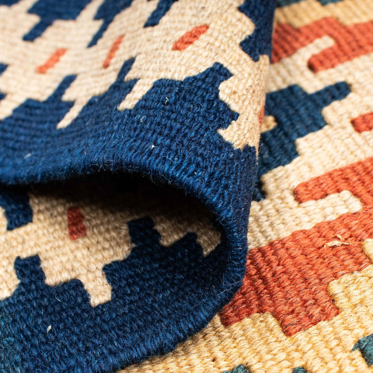 Dywan Kelim - Orientalny - 143 x 108 cm - niebieski